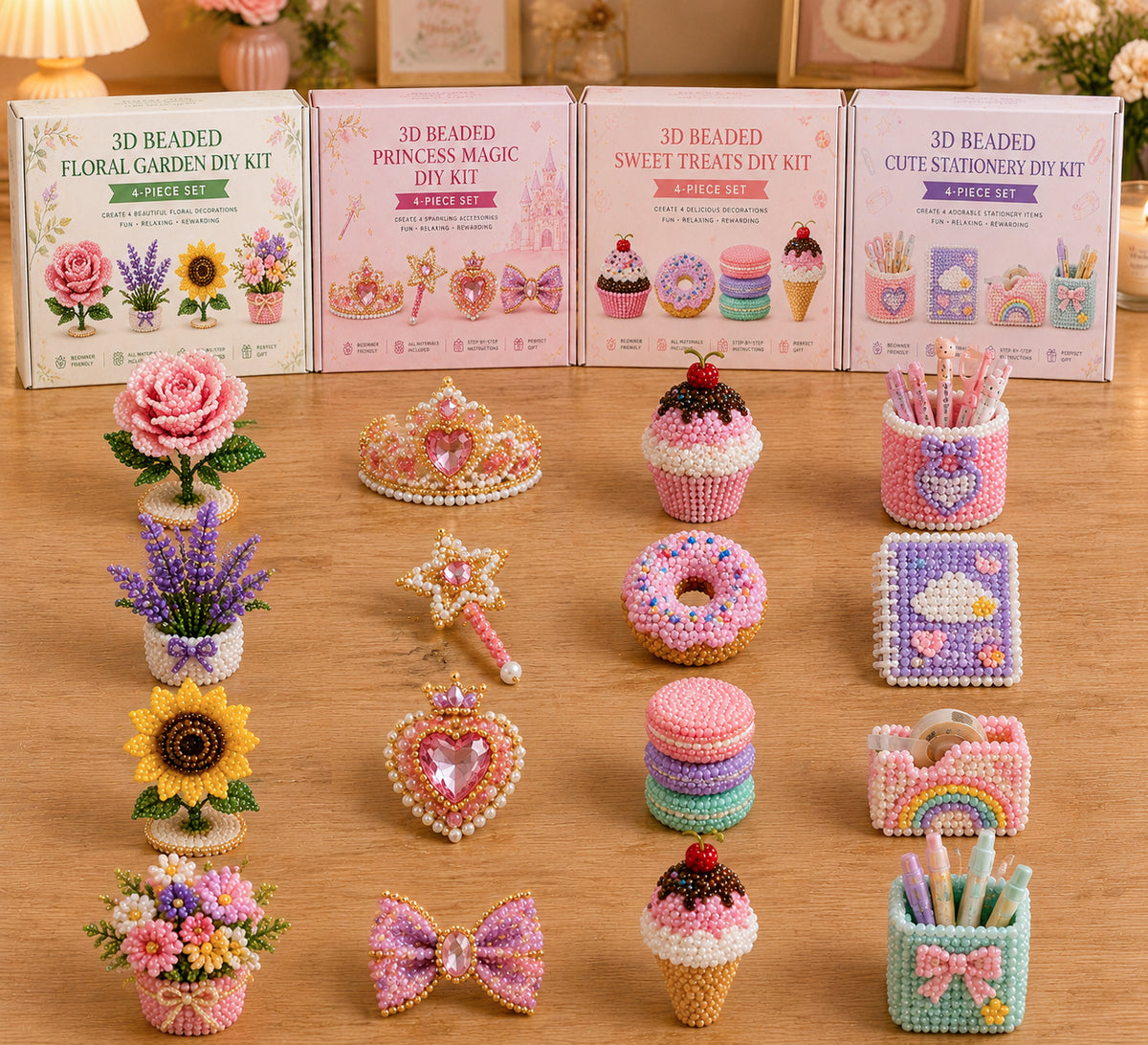 🧵✨ 3D Beaded Floral Garden DIY Kit 🌸