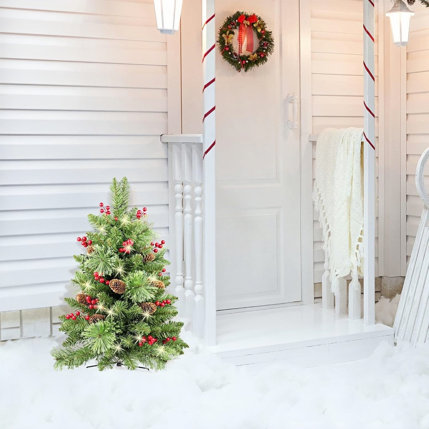 Solar Christmas Tree – 30" Pre-Lit Outdoor Pathway & Porch Tree