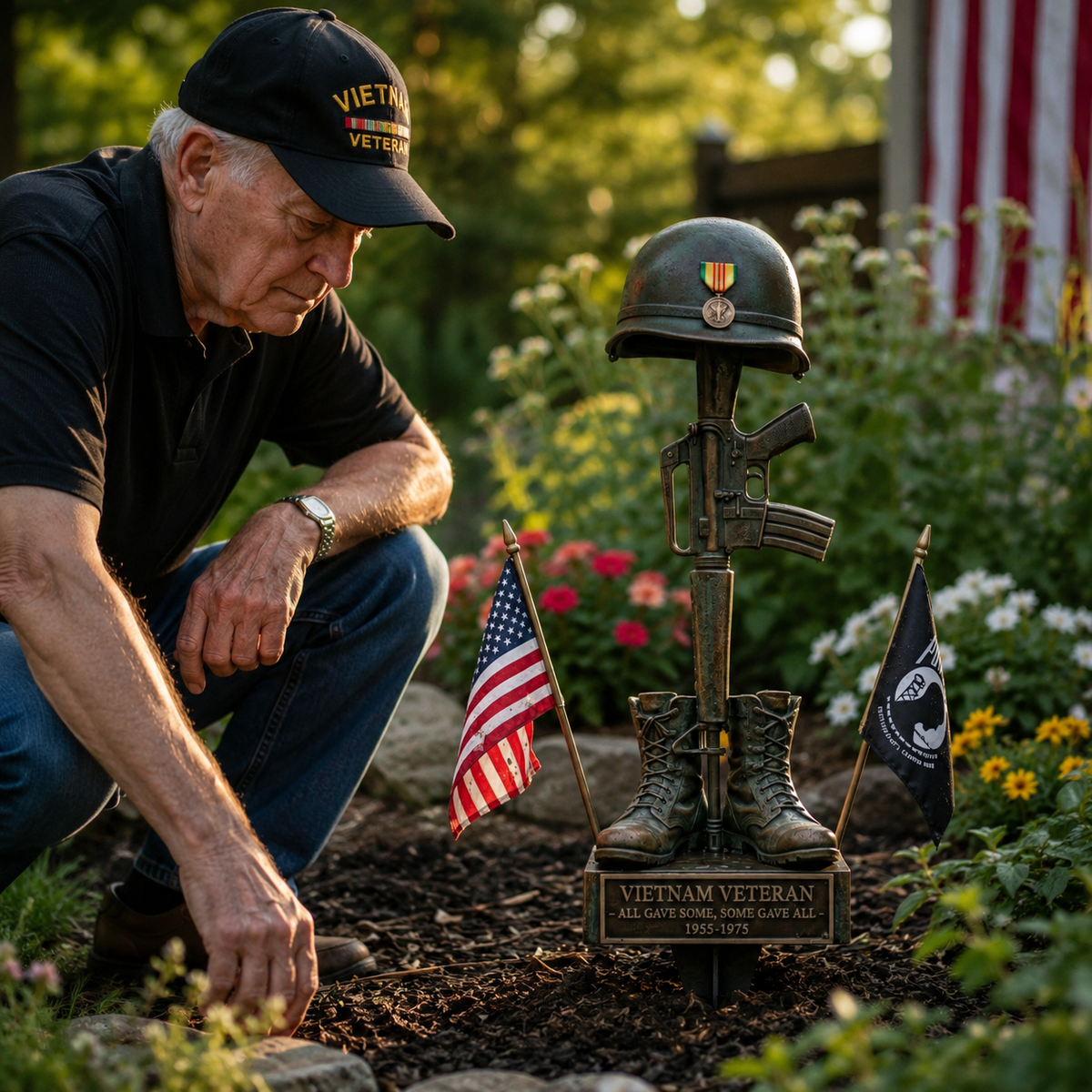 Vietnam Veteran Metal Yard Stake – Patriotic Memorial Tribute