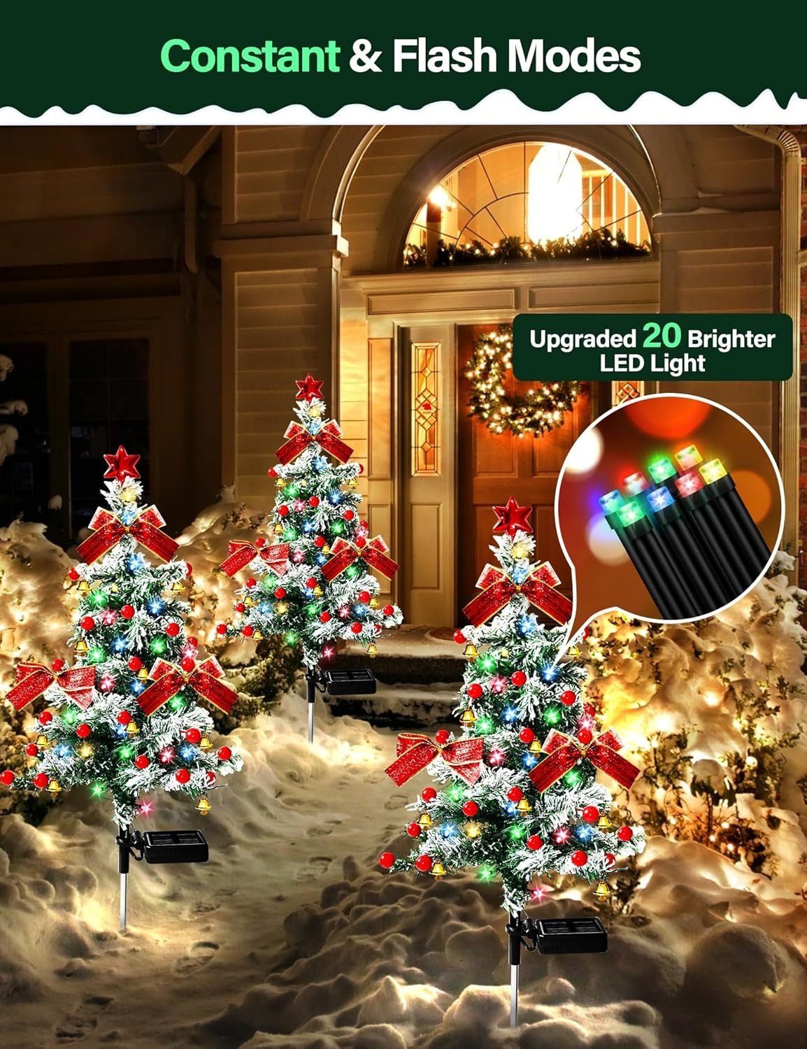 Solar Christmas Trees Lights Outdoor Decoration Waterproof