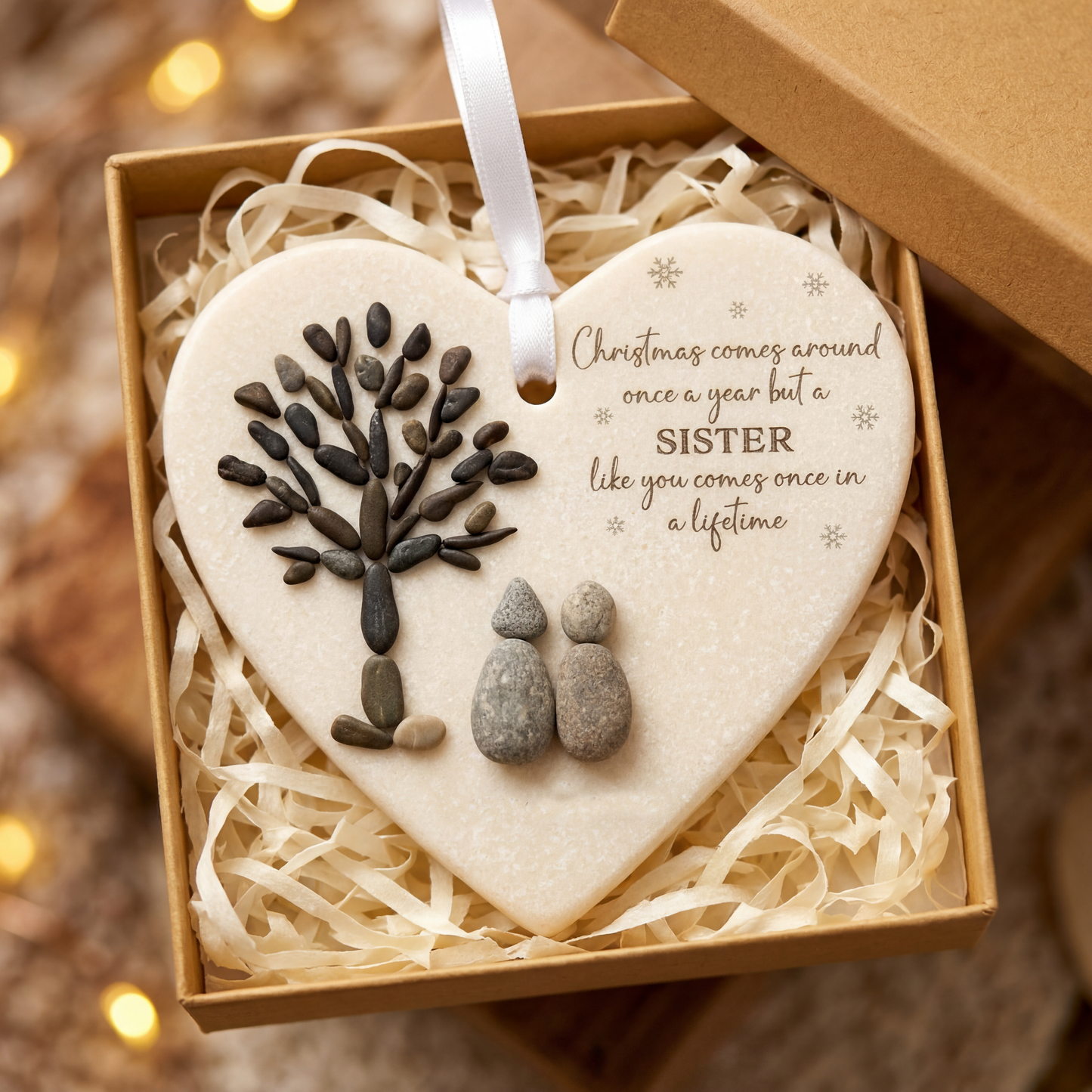 Sister Pebble Bauble - Sister Christmas Gifts