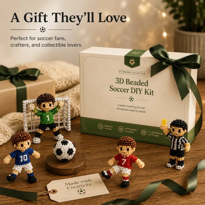 ⚽ 3D Beaded Soccer Player DIY Craft Kit | Complete Beginner Sports Bead Making Set