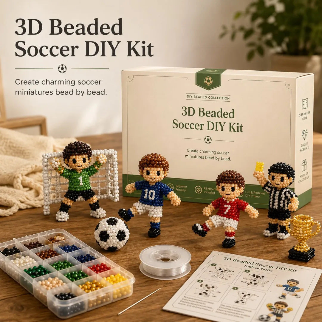 ⚽ 3D Beaded Soccer Player DIY Craft Kit | Complete Beginner Sports Bead Making Set