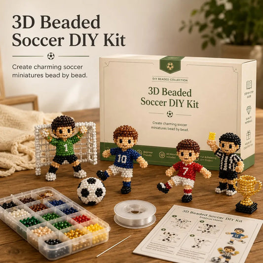 ⚽ 3D Beaded Soccer Player DIY Craft Kit | Complete Beginner Sports Bead Making Set