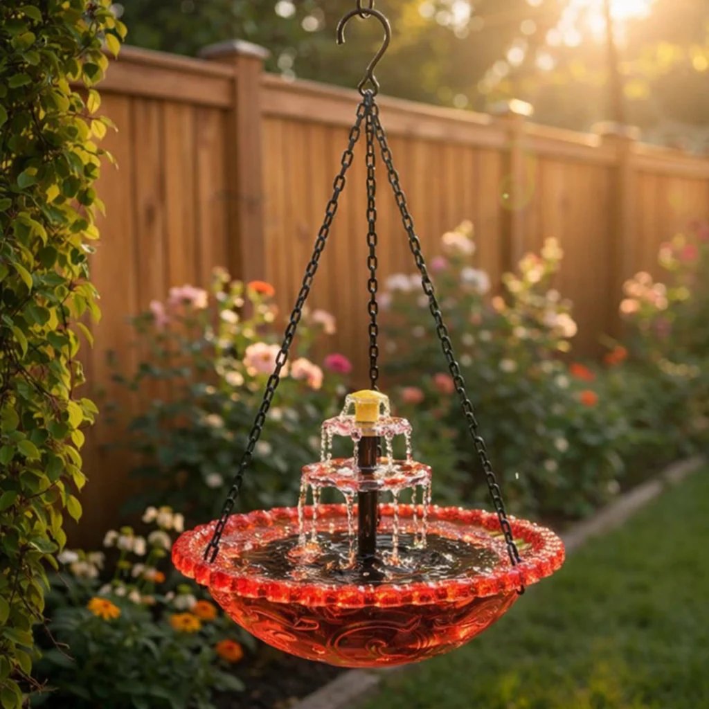 🔥Limited 60% OFF🔥-🐦💧Solar Cascade Hanging Bird Bath Fountain&Buy 2 Free Shipping🎁