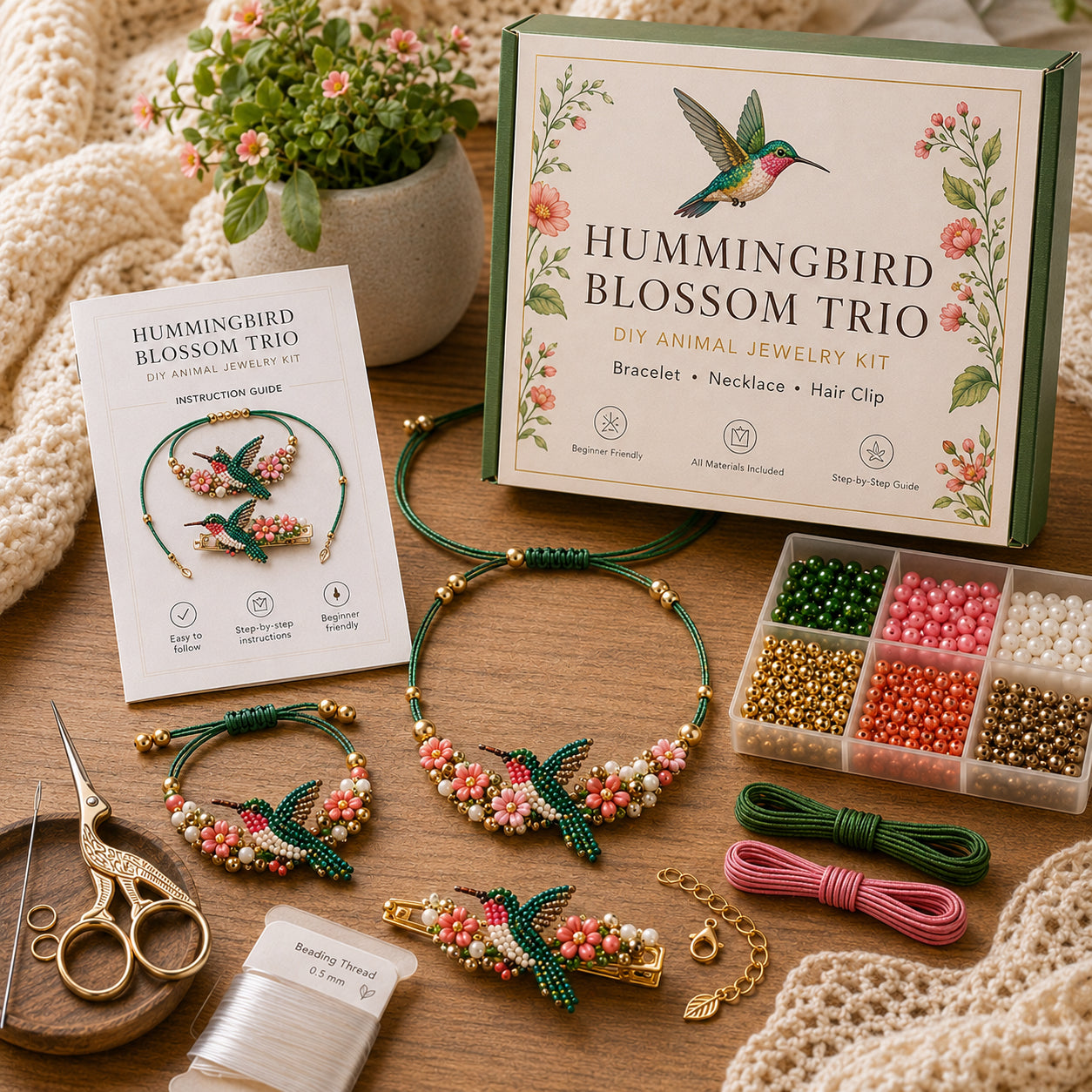 DIY Animal Beaded Jewelry Trio Kit 🧵