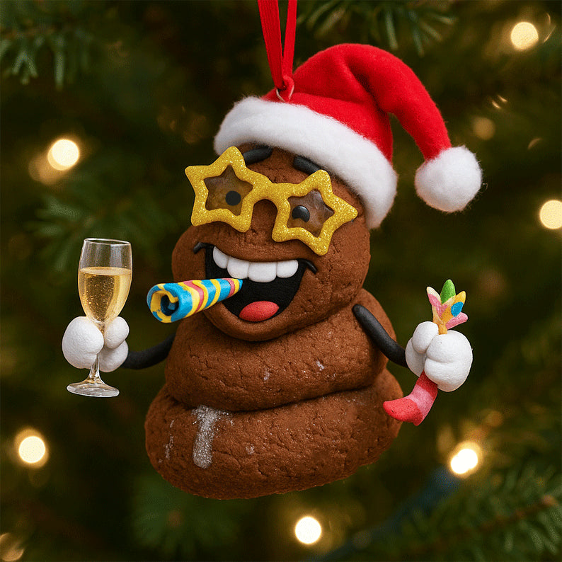 Funny Christmas Poop Emoji Ornaments