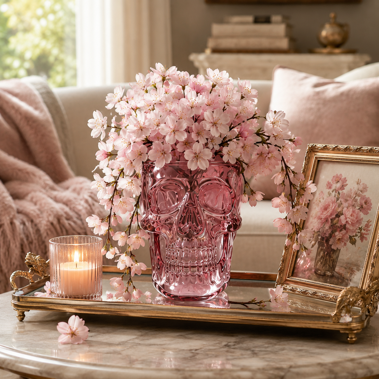 Translucent Skull Flower Vase