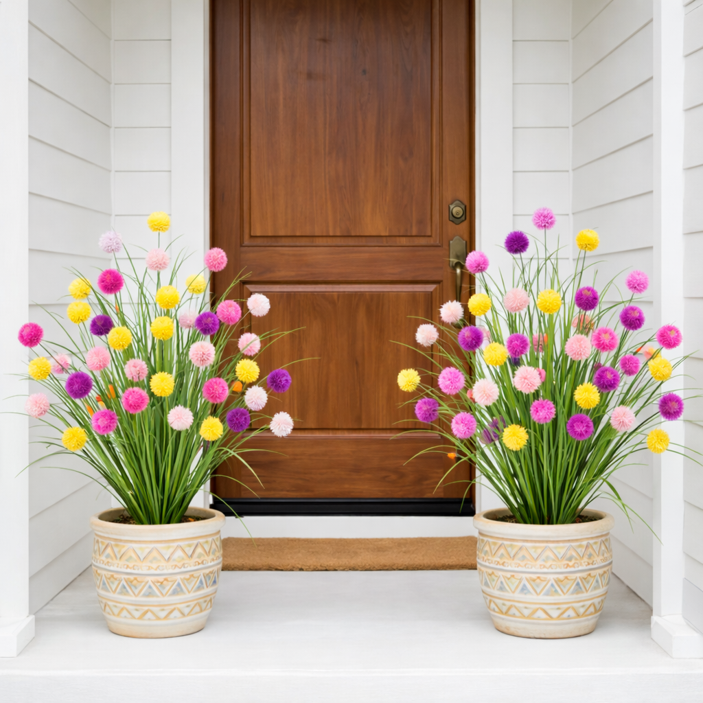 35.4 inches Artificial Multicolor Rain Lily Grass