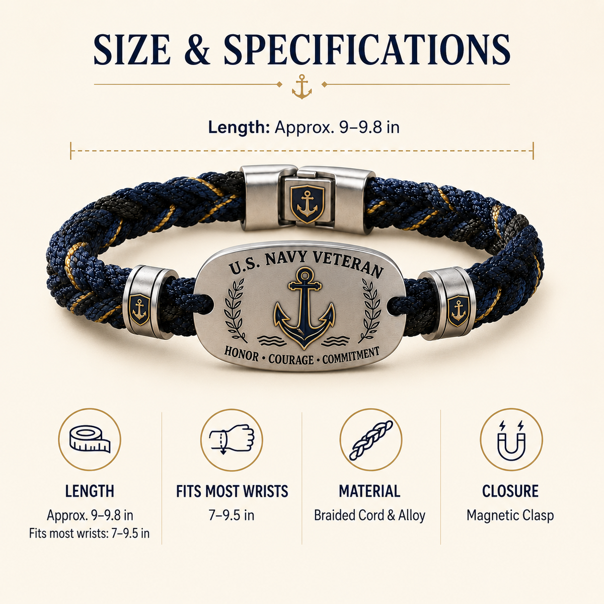 ⚓ U.S. Navy Veteran Bracelet