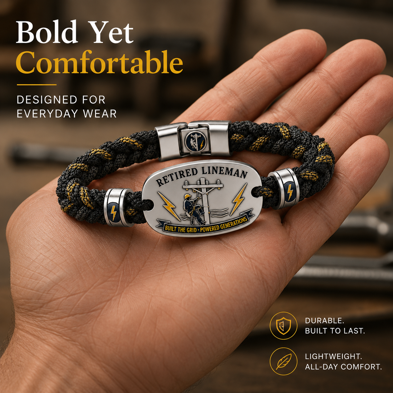 ⚡ Retired Lineman Tribute Bracelet