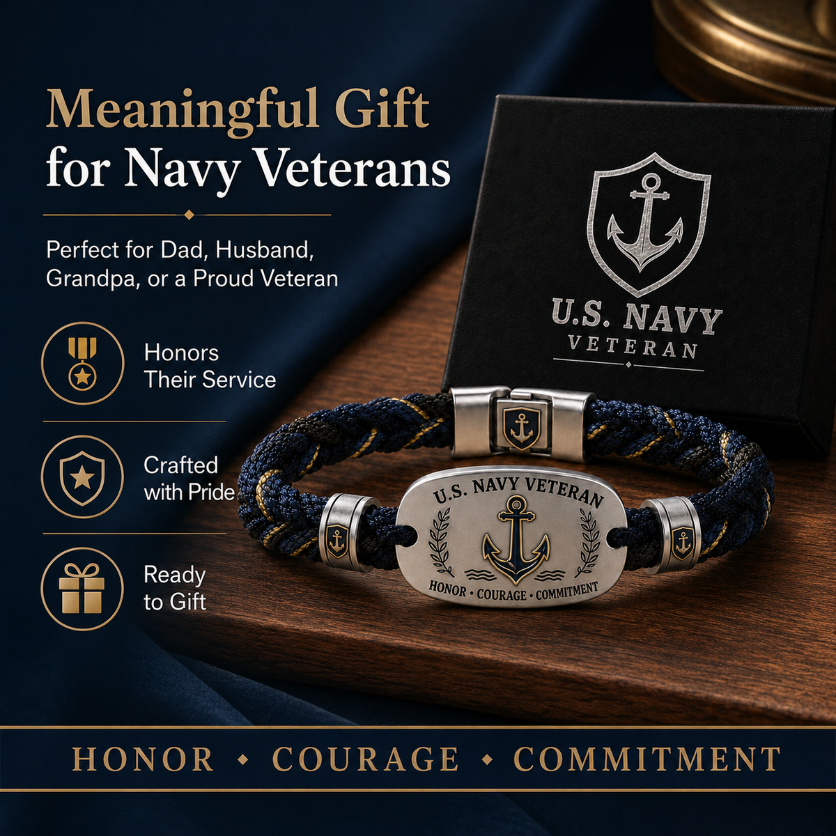 ⚓ U.S. Navy Veteran Bracelet