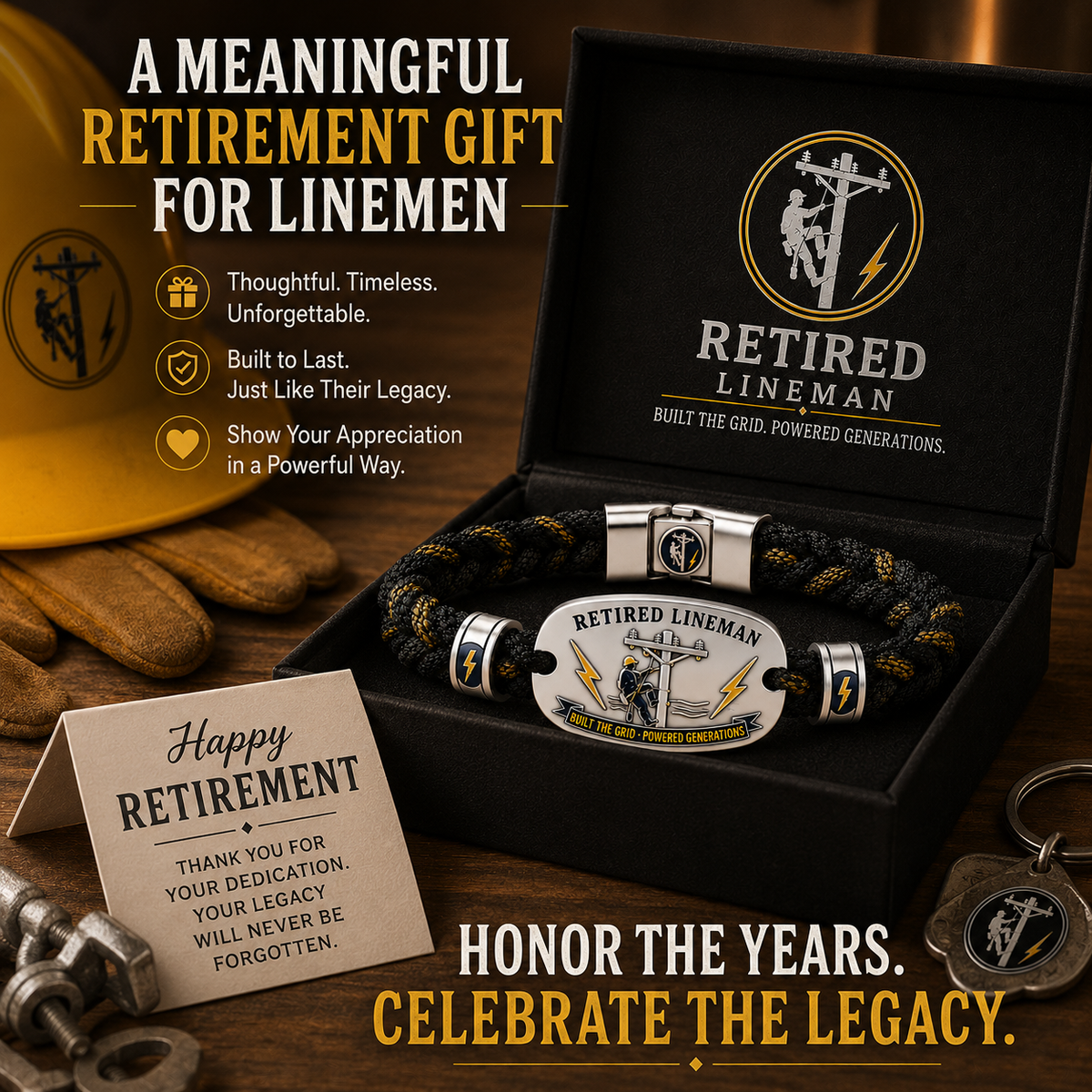 ⚡ Retired Lineman Tribute Bracelet