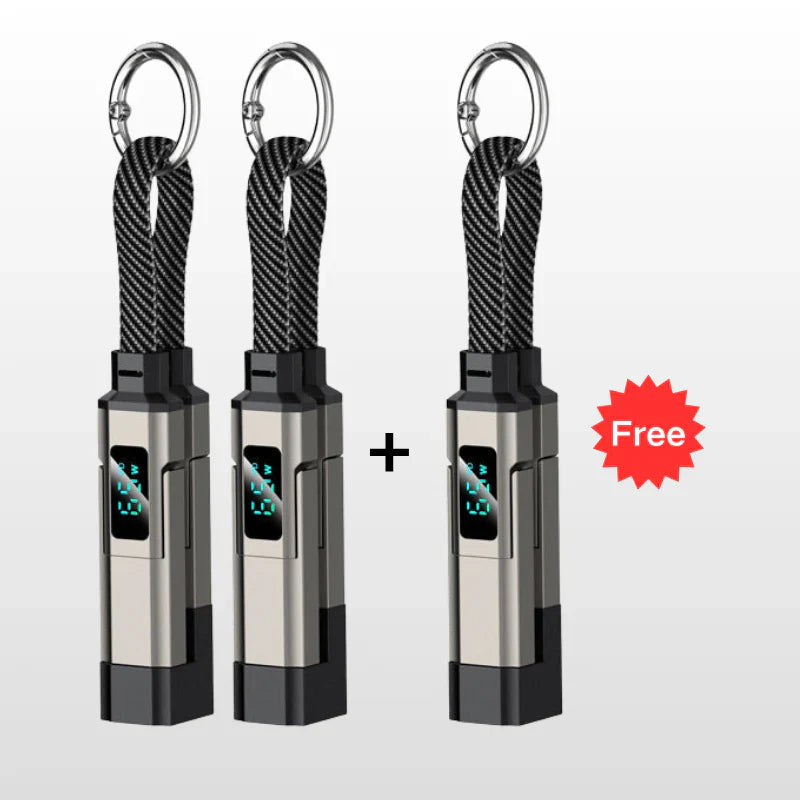 🔥HOT SALE 50% OFF🔥4-in-1 Digital Display Keychain Charging Cable