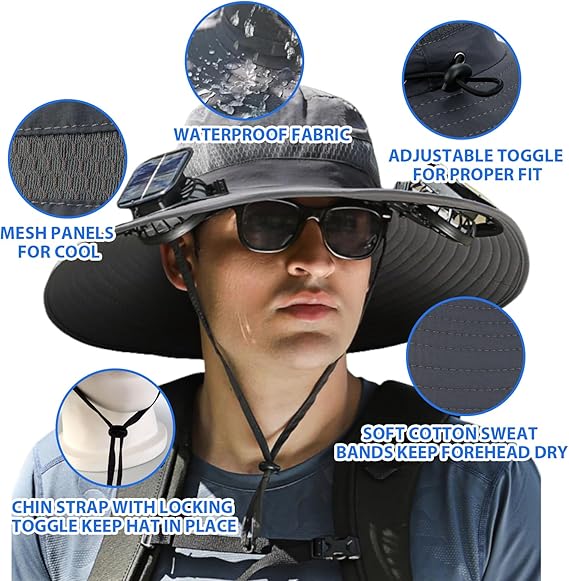 🎁Best father‘s Day Gifts❤2026 New Ultralight Solar Fan Sun Hat 🌞– Lighter Than a Baseball!⚾(Only 11oz)