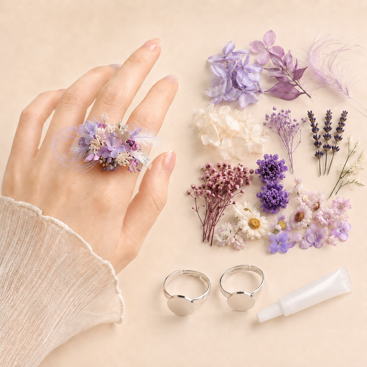 Forest Romantic Dried Flower Ring DIY Kit