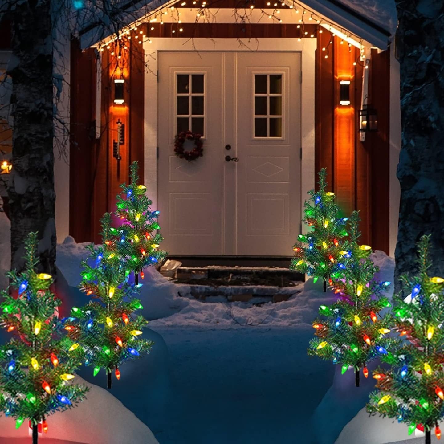 🎄Christmas On Sale🔥Solar Powered Christmas Tree with 20 LED Strawberry Lights
