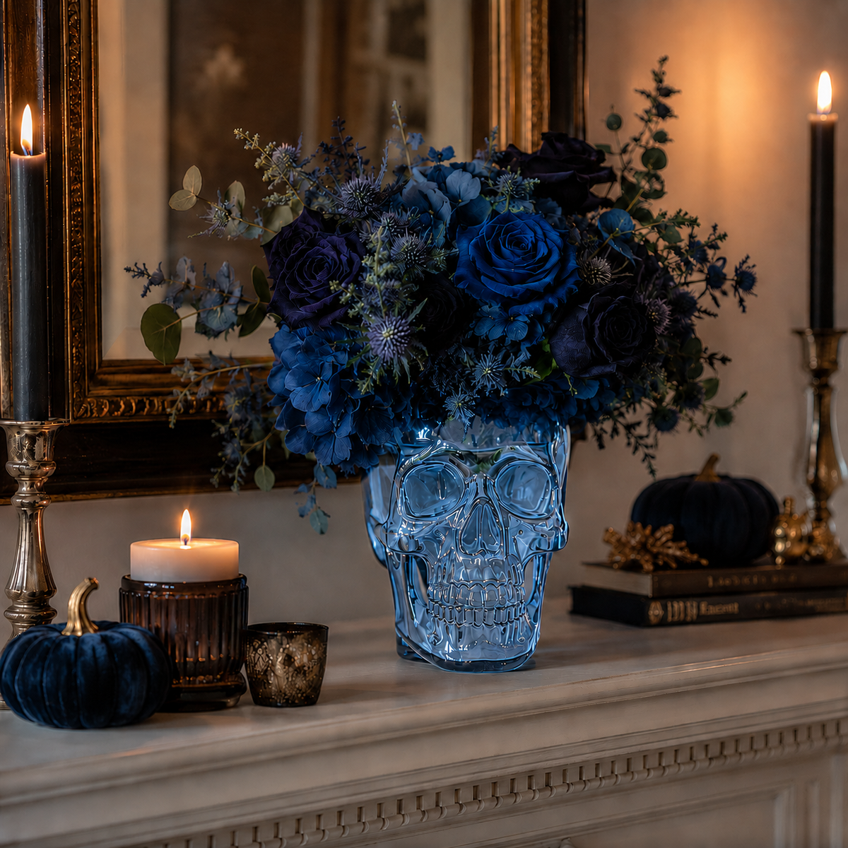 Translucent Skull Flower Vase