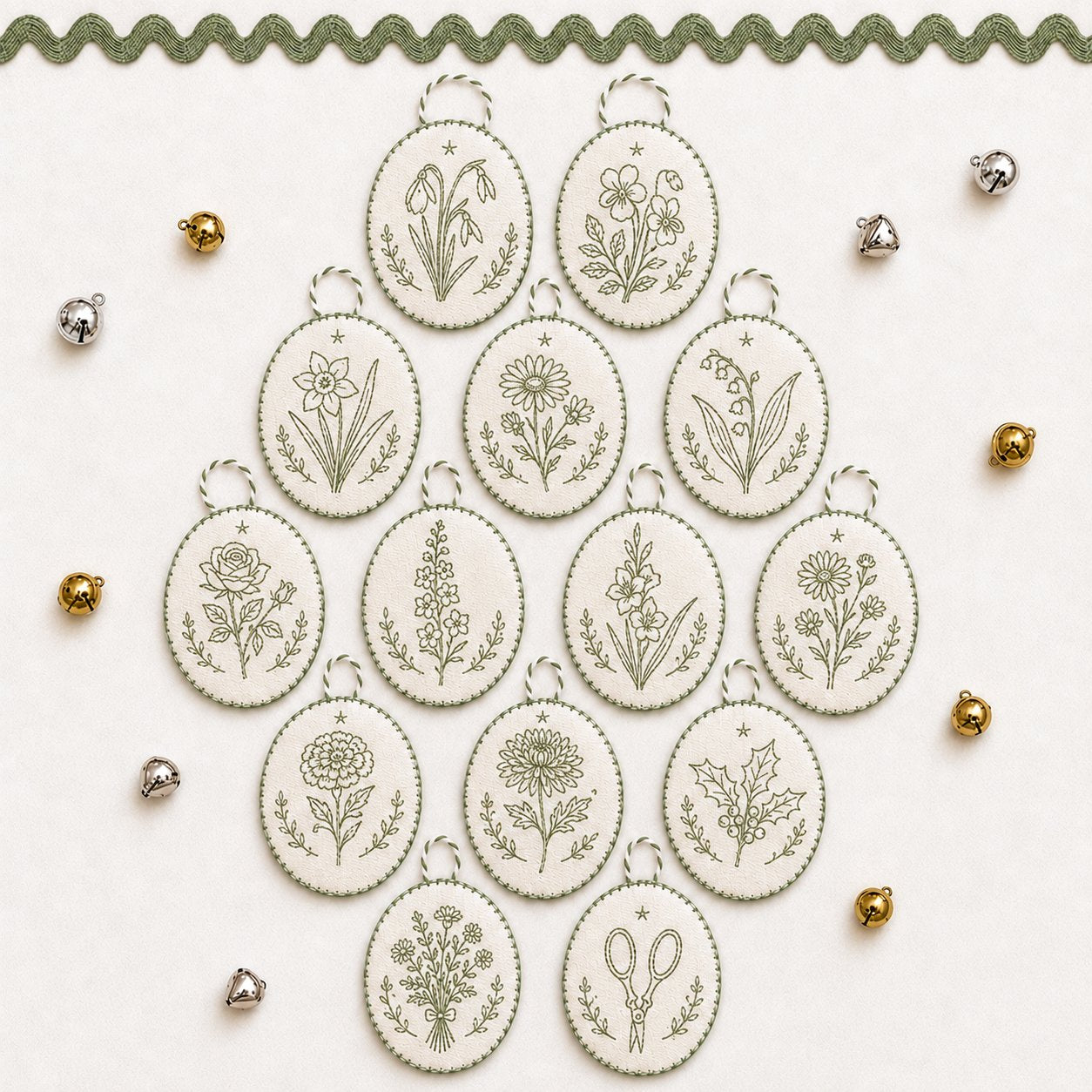 🧵 DIY Oval Embroidery Ornament Kit