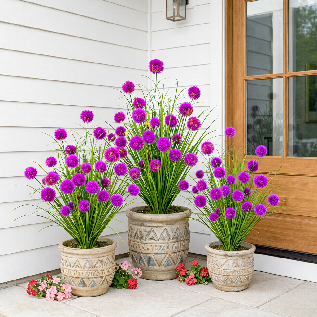 35.4 inches Artificial Multicolor Rain Lily Grass