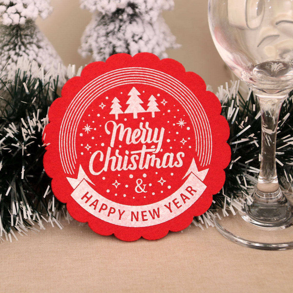 🔥Christmas Hot Sale | 🎄Felt Christmas Coasters