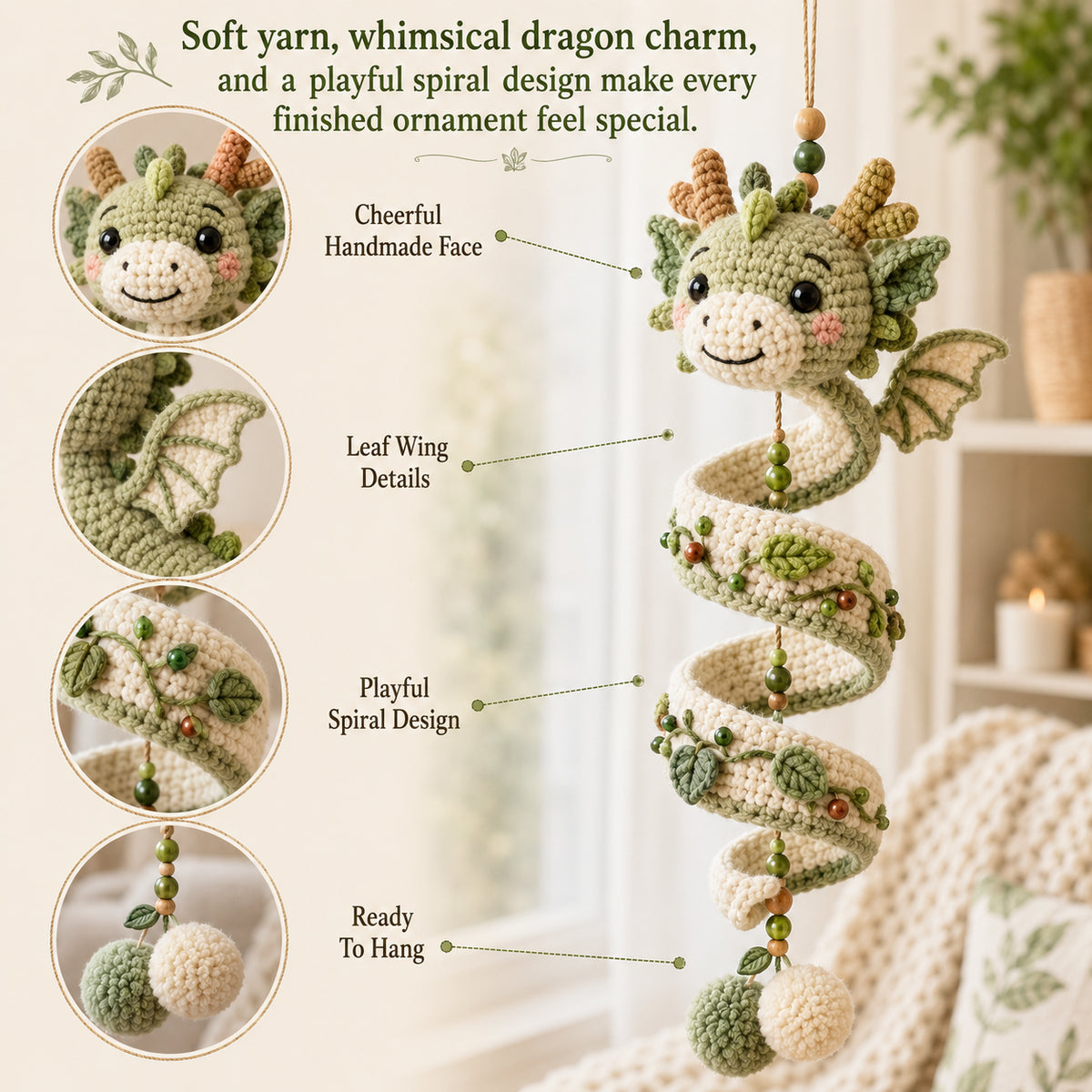 🐉 DIY Dragon Spiral Hanging Ornament Kit