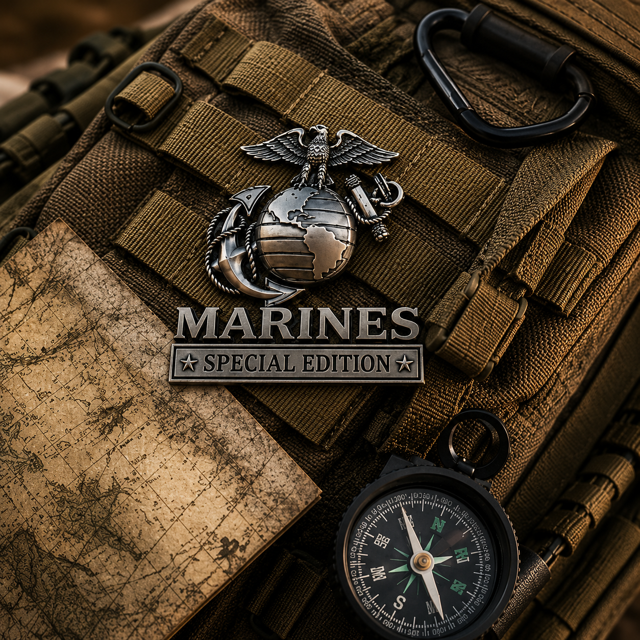 🏆LIMITED EDITION✨U.S. Army, Navy, Air Force & Marine Corps Special Edition Eagle Chrome Metal Badge