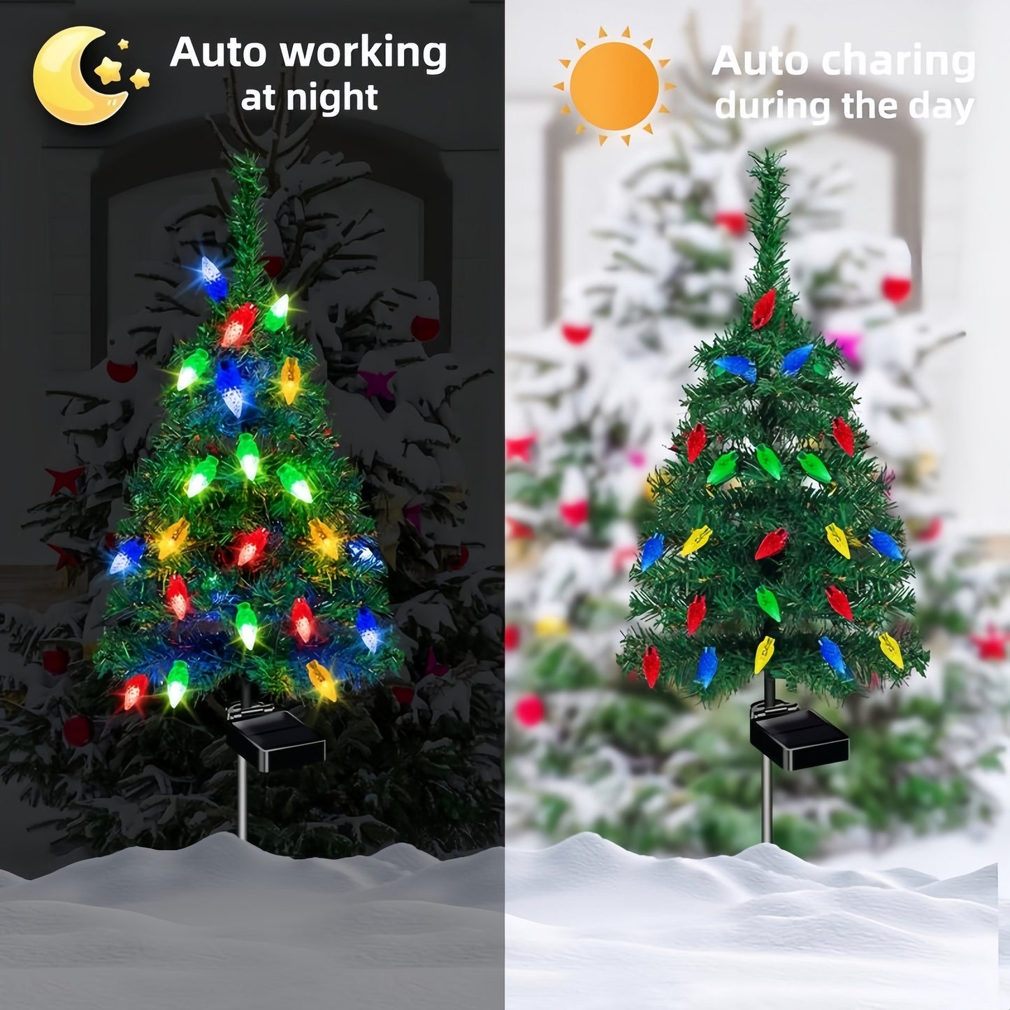 🎄Christmas On Sale🔥Solar Powered Christmas Tree with 20 LED Strawberry Lights