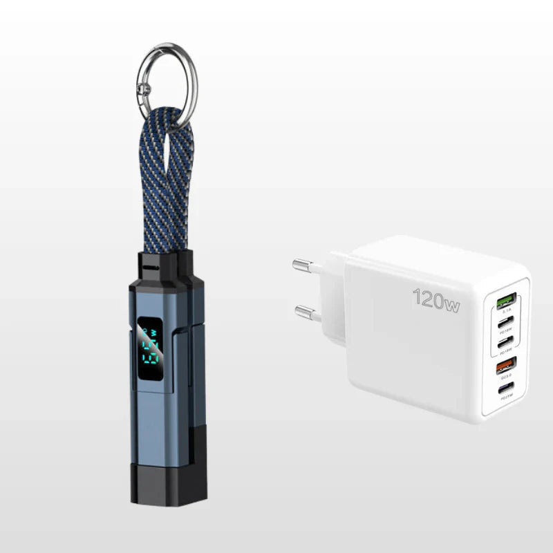 🔥HOT SALE 50% OFF🔥4-in-1 Digital Display Keychain Charging Cable