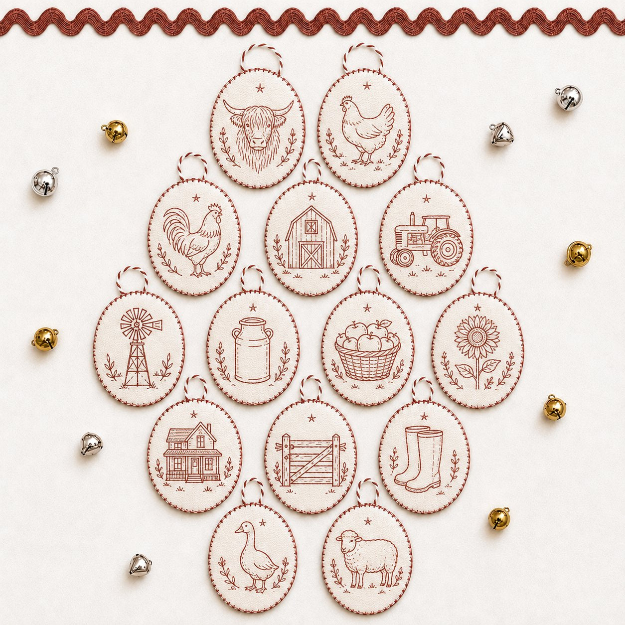 🧵 DIY Oval Embroidery Ornament Kit