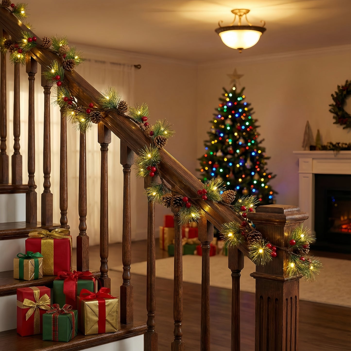 Christmas PineCones String Lights with Timer (6.56Ft 20 LED)