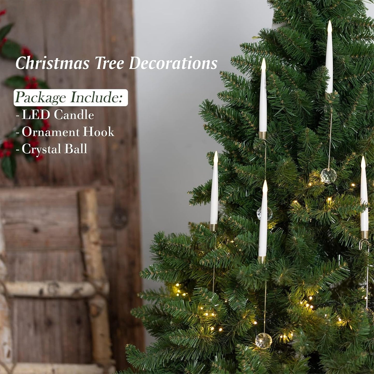 🎄Early Christmas Sale🔥6-Pack Christmas Tree Candles with Crystal Hook