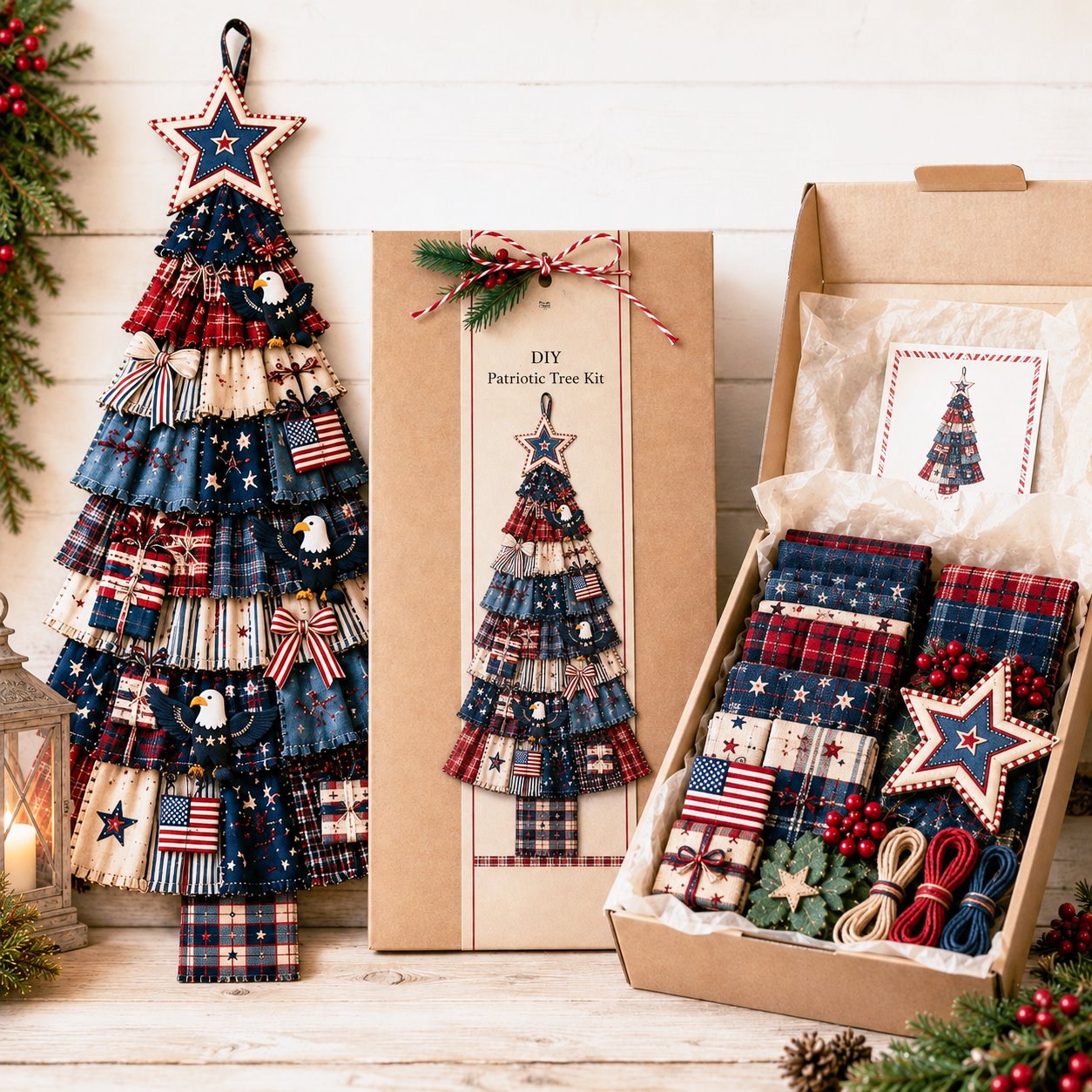 Beginner-Friendly DIY Oversized Patchwork Christmas Tree Door Hanging Kit | Complete Kit with All Tools & Step-by-Step Guide Included