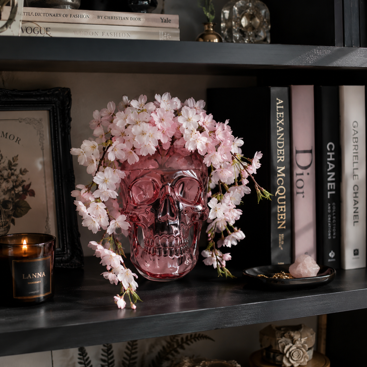 Translucent Skull Flower Vase