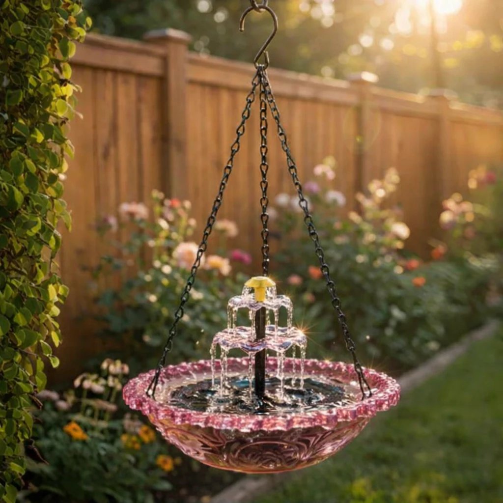 🔥Limited 60% OFF🔥-🐦💧Solar Cascade Hanging Bird Bath Fountain&Buy 2 Free Shipping🎁