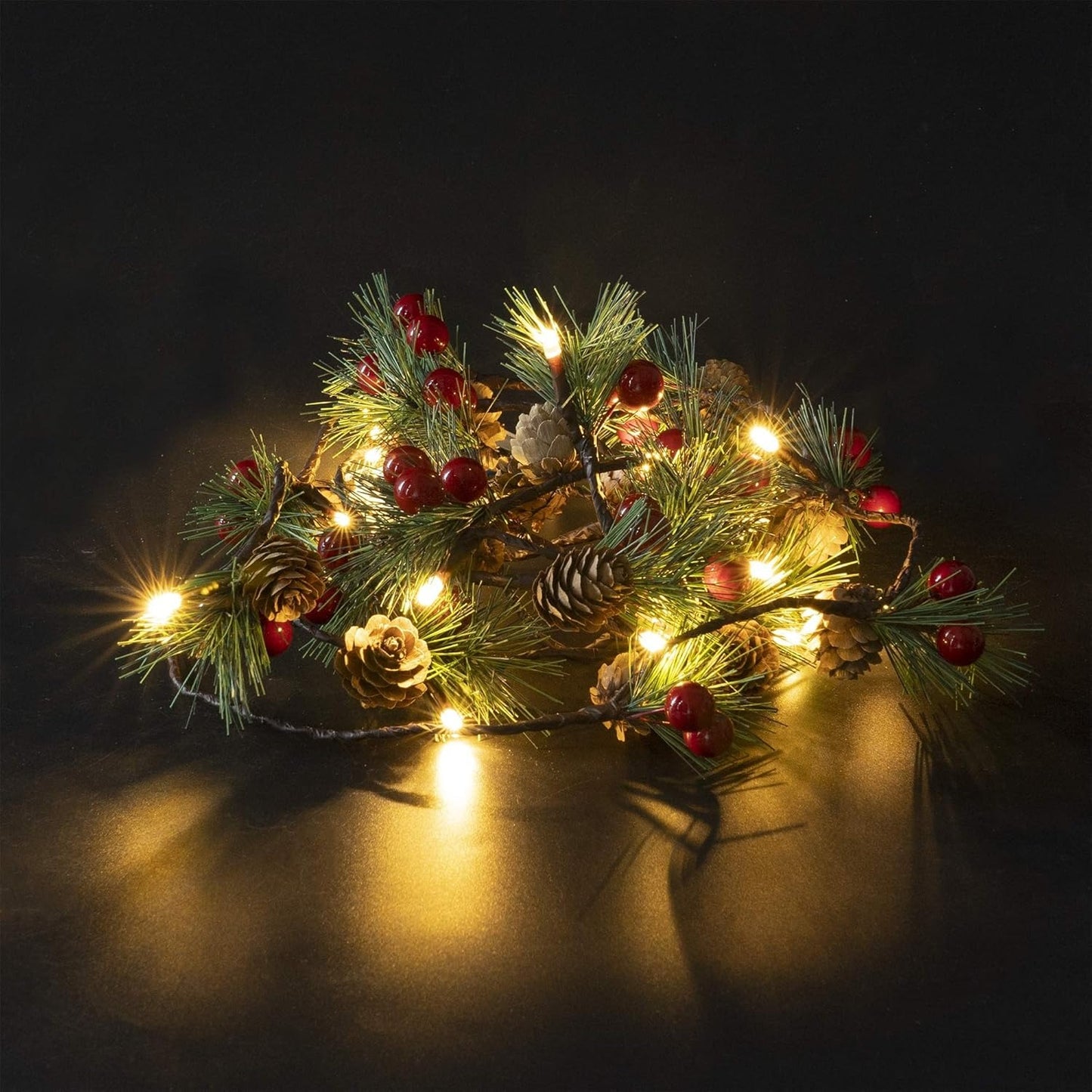 Christmas PineCones String Lights with Timer (6.56Ft 20 LED)