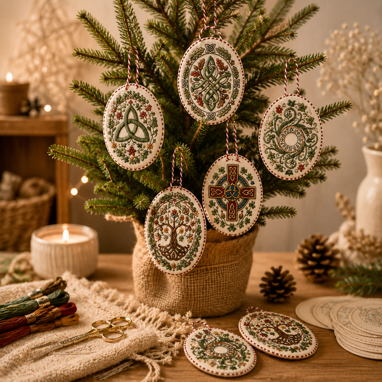 🍀 Celtic Knot DIY Embroidery Ornament Kit