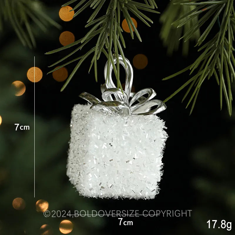 Christmas Gift Package White Ornament