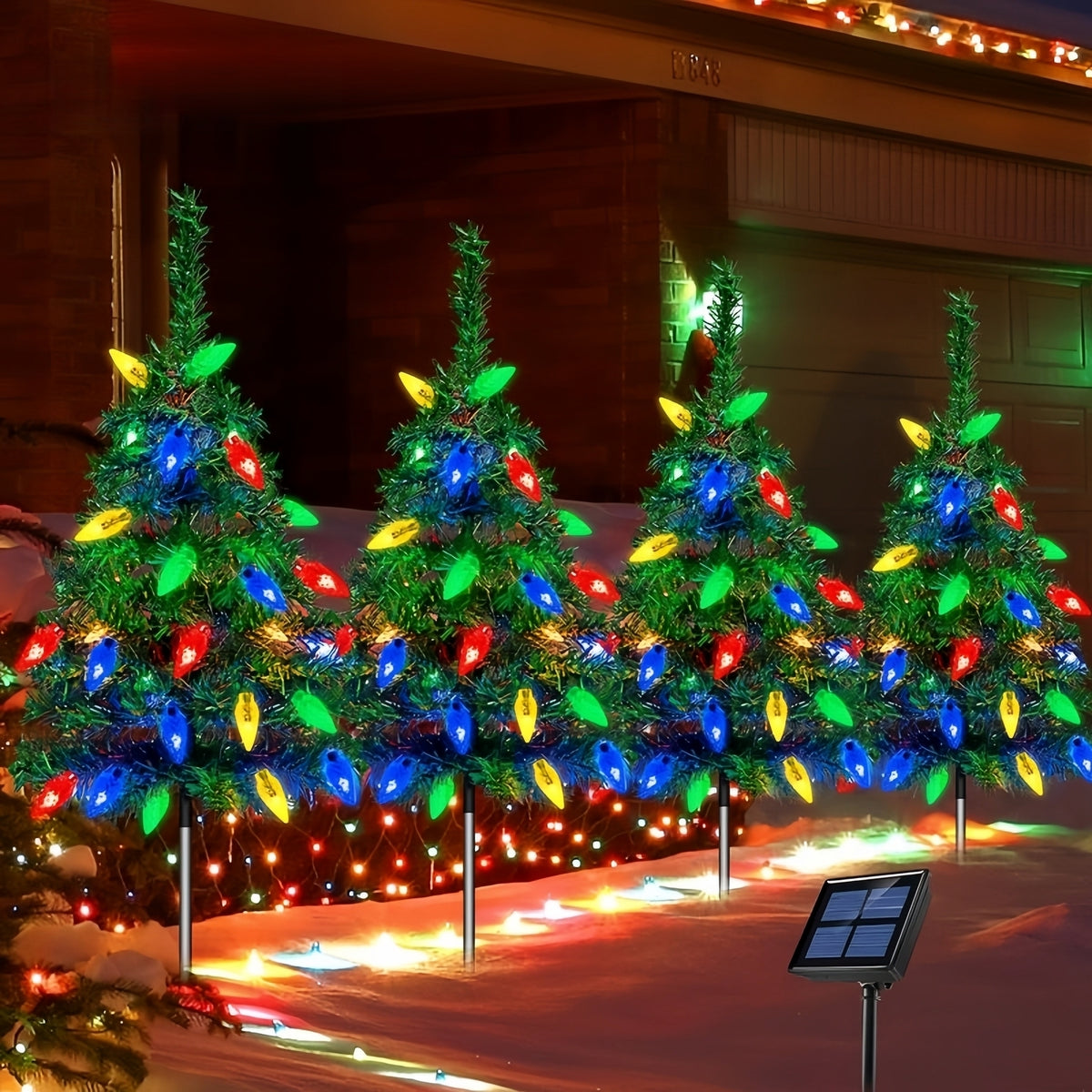 🎄Christmas On Sale🔥Solar Powered Christmas Tree with 20 LED Strawberry Lights