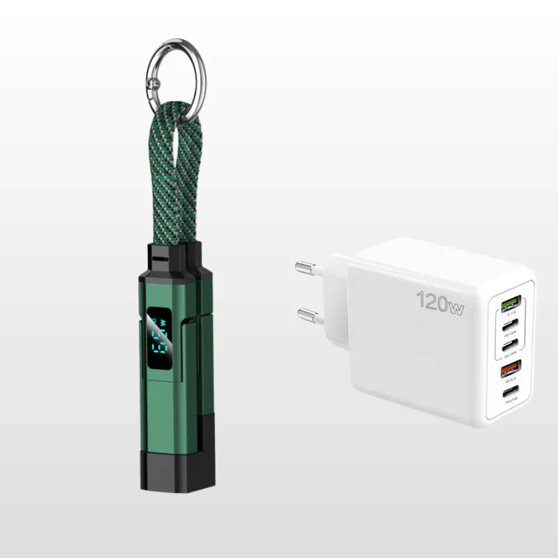 🔥HOT SALE 50% OFF🔥4-in-1 Digital Display Keychain Charging Cable