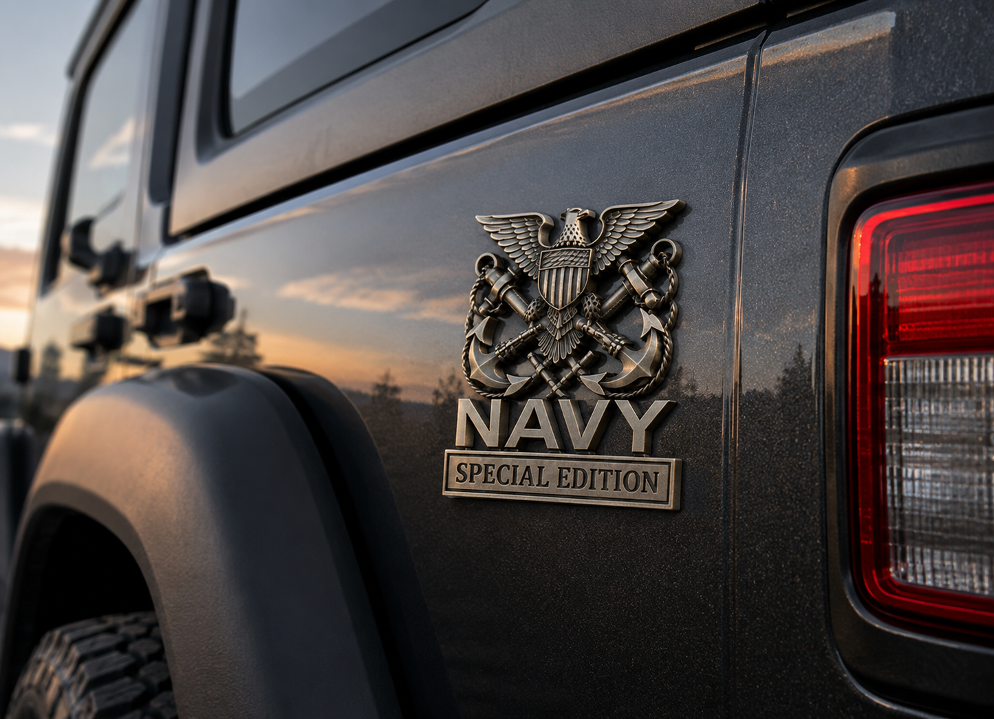 🏆LIMITED EDITION✨U.S. Army, Navy, Air Force & Marine Corps Special Edition Eagle Chrome Metal Badge