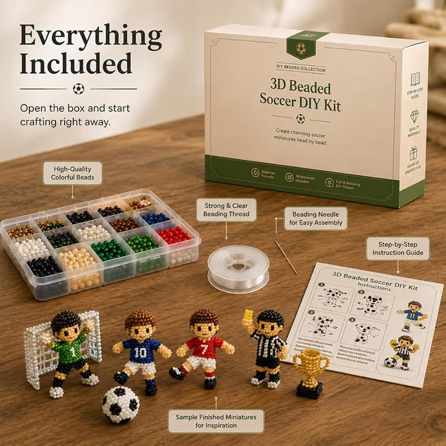⚽ 3D Beaded Soccer DIY Kit