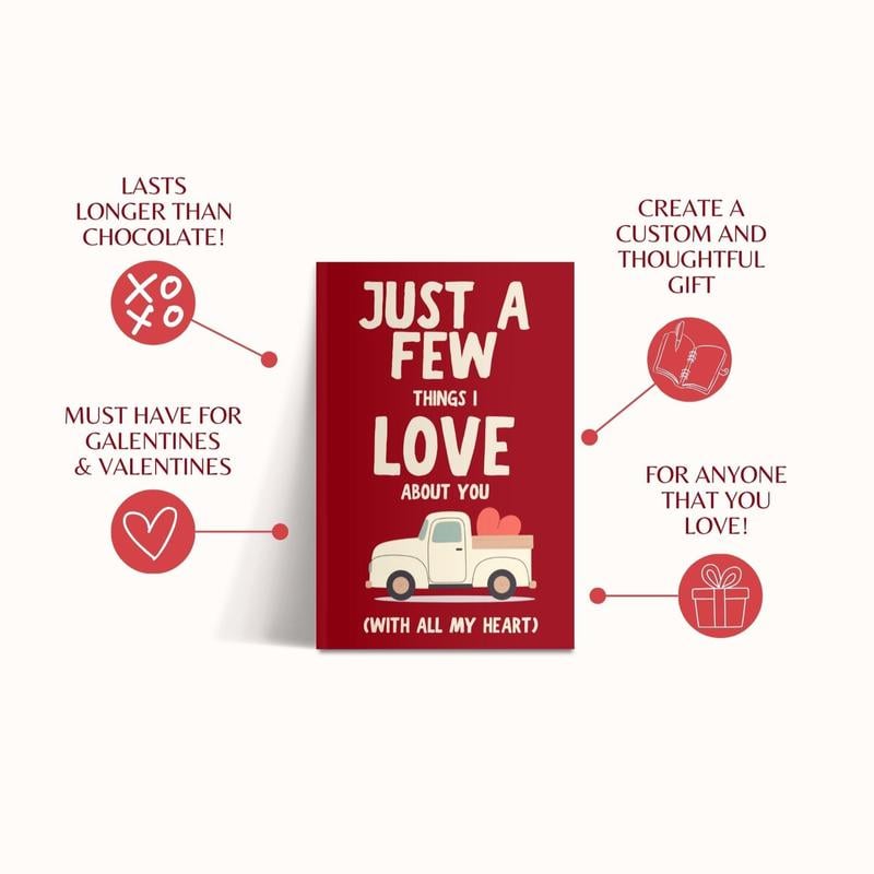 🔥Last Day 50% OFF - ❤️Just A Few Things I Love About You (With All My Heart) Fill In The Blank Gift Book📚