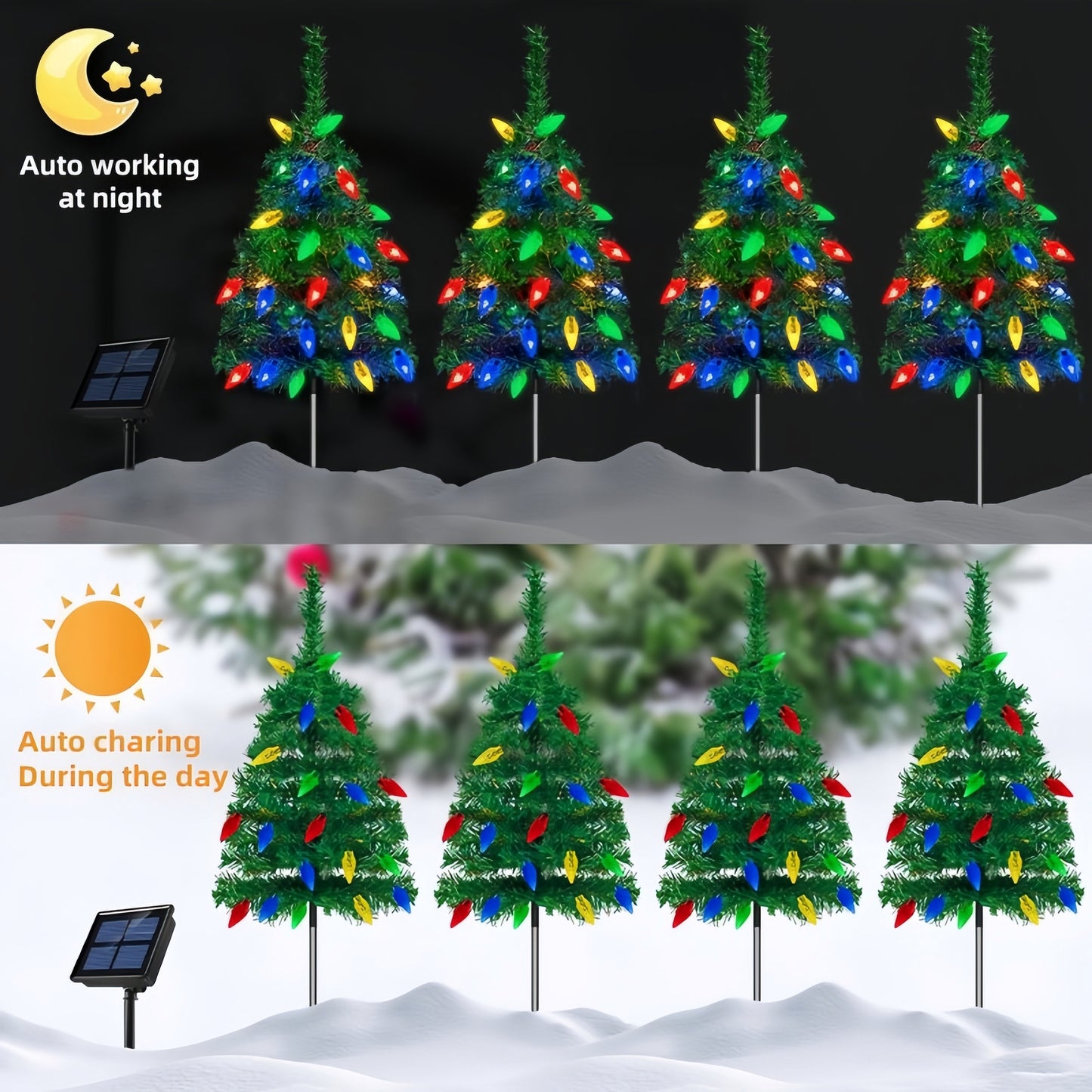 🎄Christmas On Sale🔥Solar Powered Christmas Tree with 20 LED Strawberry Lights