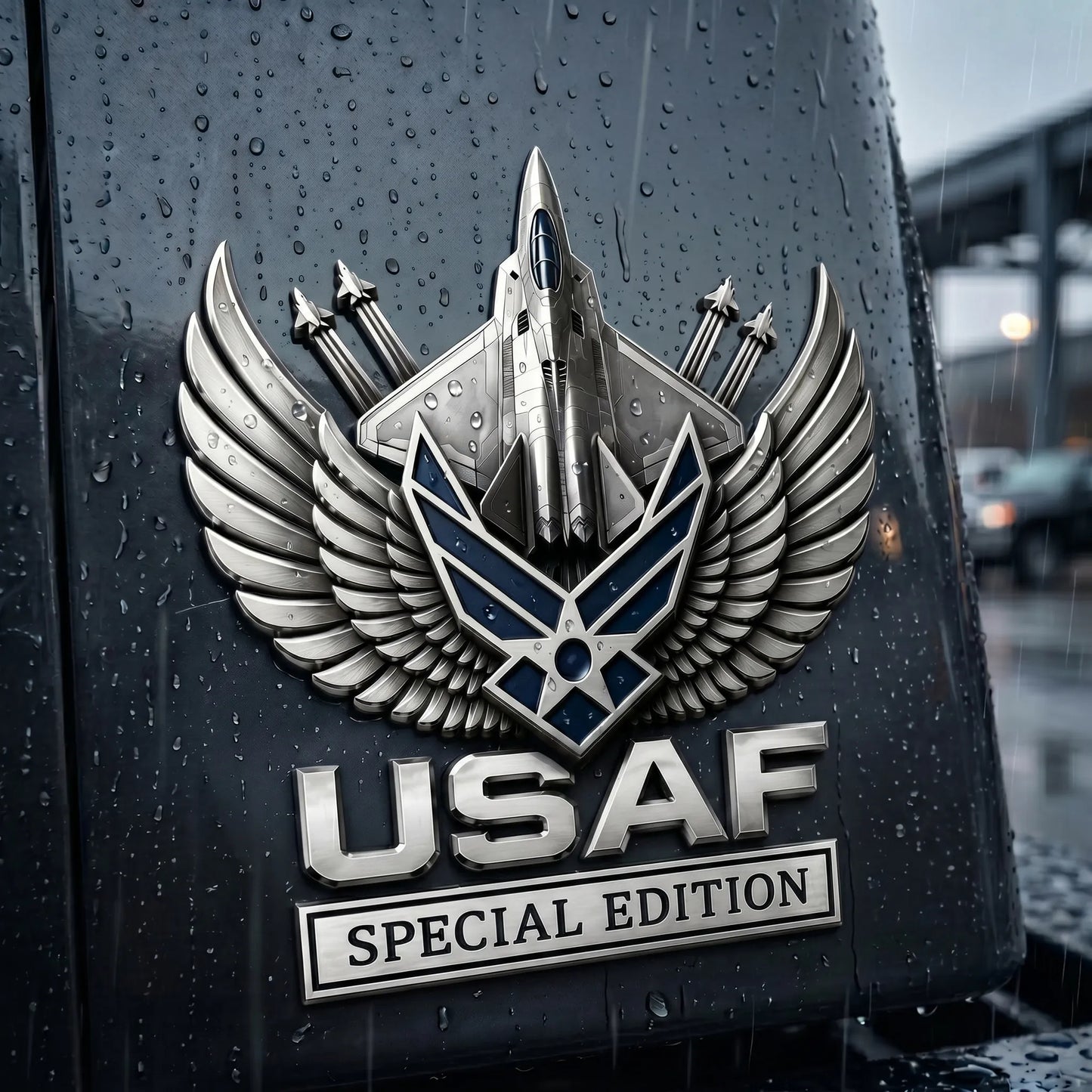 🏆LIMITED EDITION✨U.S. Army, Navy, Air Force & Marine Corps Special Edition Eagle Chrome Metal Badge