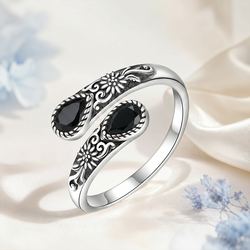 🌙Last Day 50% OFF🌙Moonstone Bloom Ring | Vintage Style • Adjustable Fit • Timeless Elegance
