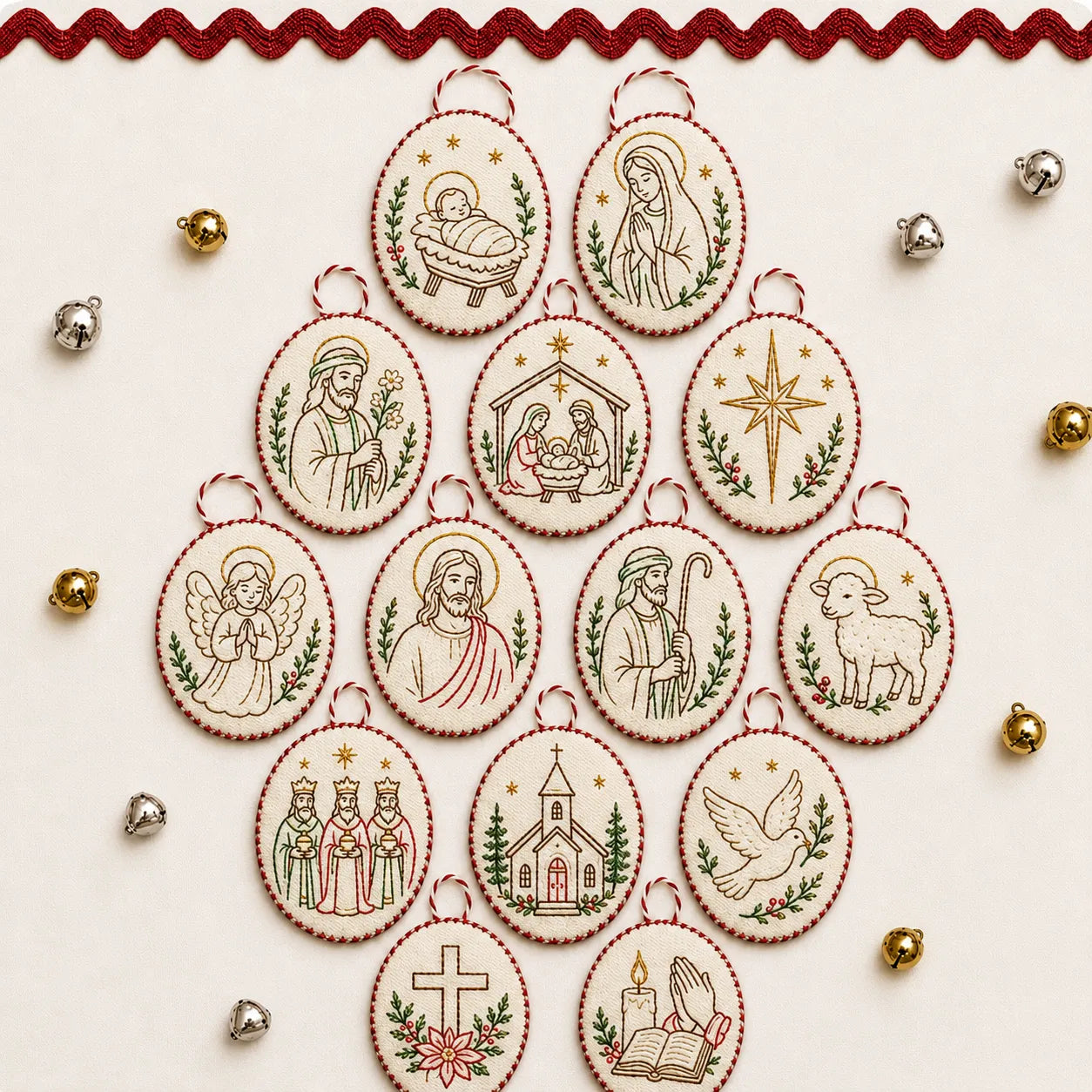 🧵 DIY Oval Embroidery Ornament Kit
