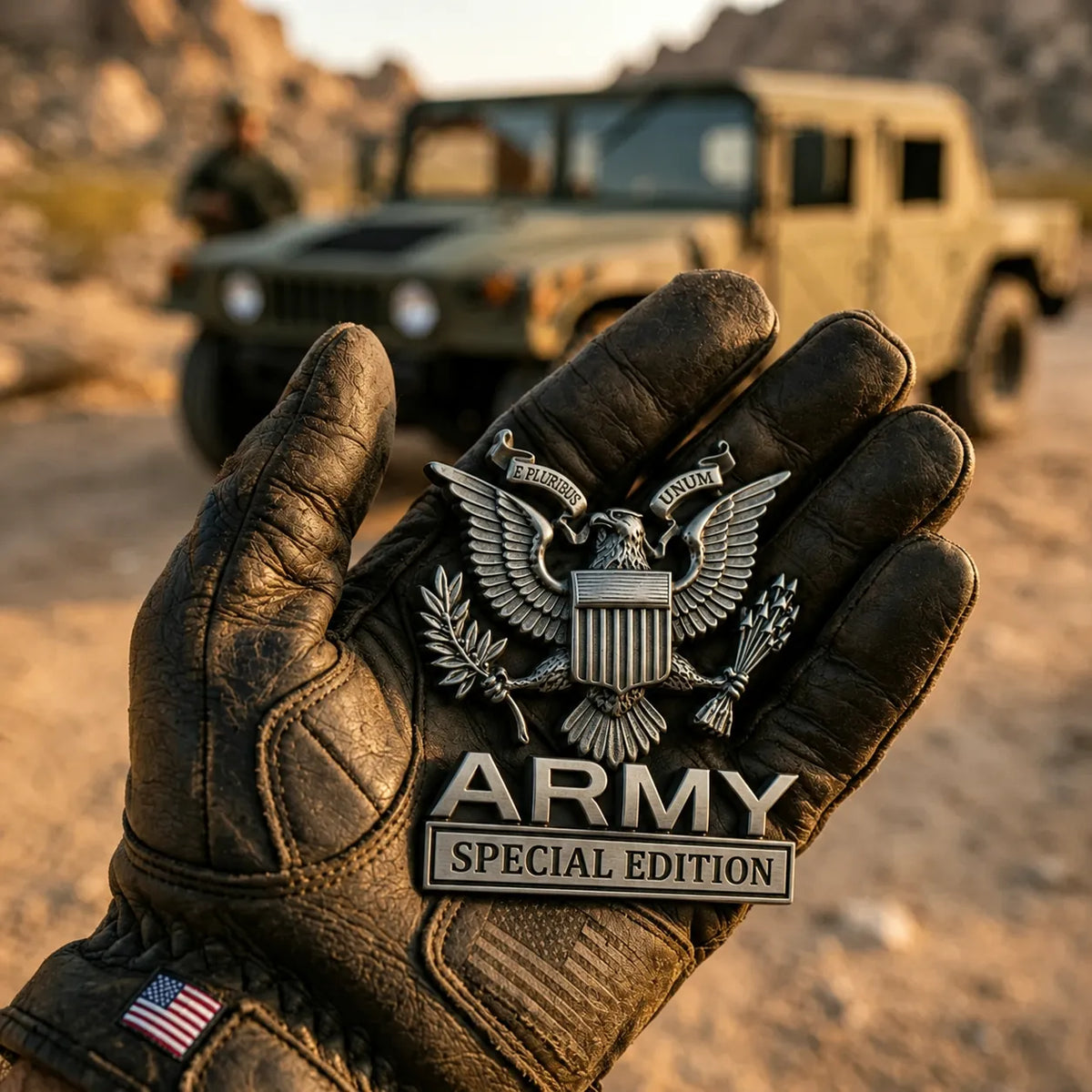 🏆LIMITED EDITION✨U.S. Army, Navy, Air Force & Marine Corps Special Edition Eagle Chrome Metal Badge