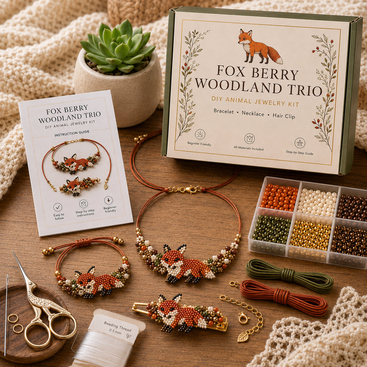 DIY Animal Beaded Jewelry Trio Kit 🧵