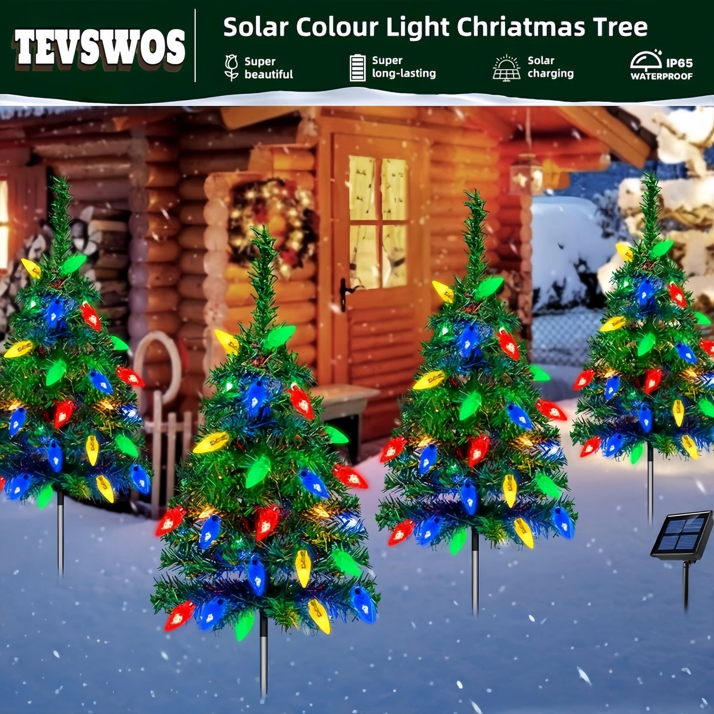 🎄Christmas On Sale🔥Solar Powered Christmas Tree with 20 LED Strawberry Lights